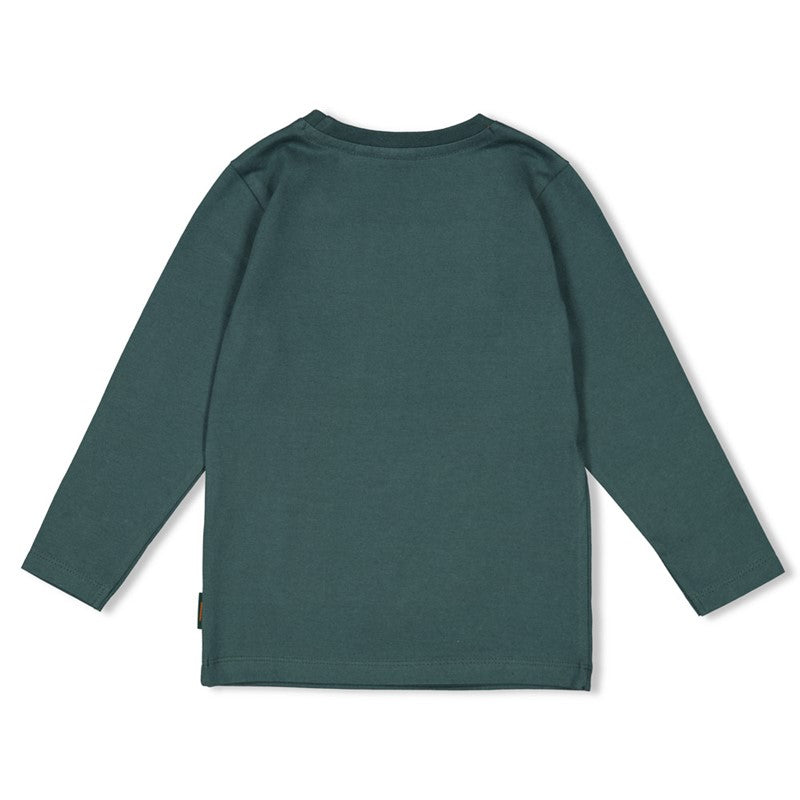 Hochwertiges Longsleeve aus Bio-Baumwolle in Petrol mit tollen Details 