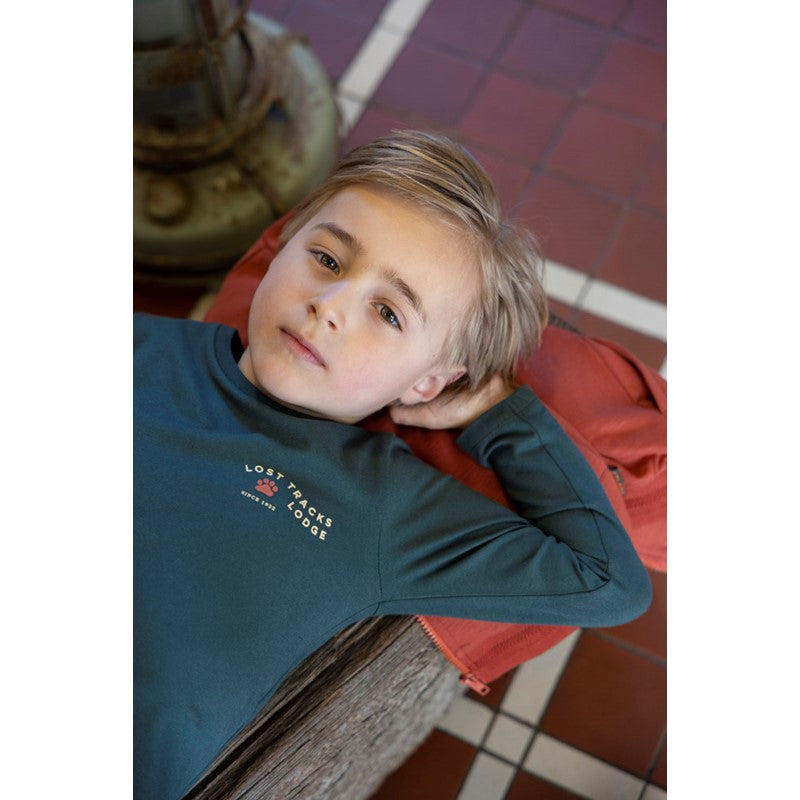 Hochwertiges Longsleeve aus Bio-Baumwolle in Petrol mit tollen Details 