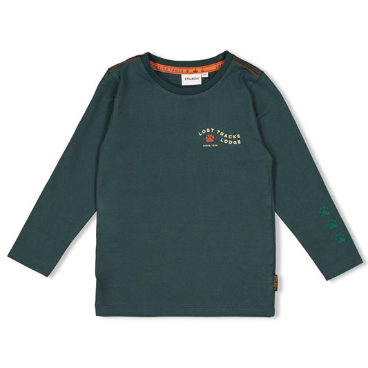 Hochwertiges Longsleeve aus Bio-Baumwolle in Petrol mit tollen Details 