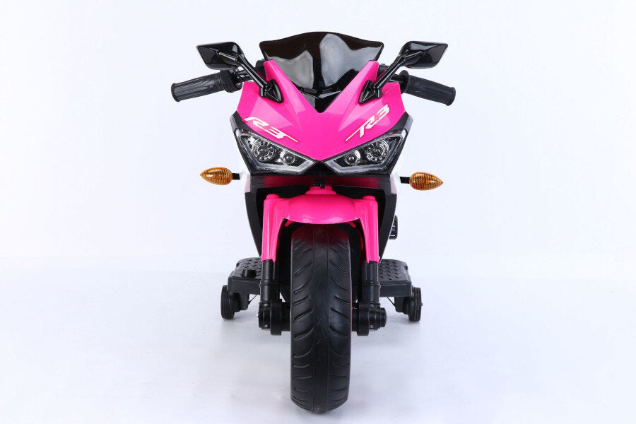 Das schnittige Motorrad in pink ist ein echter Hingucker und perfekt für alle Mädchen, die super cool durch die Gegend cruisen wollen! 
