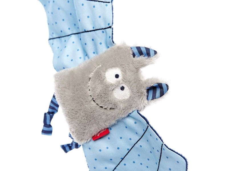 Süße Fledermaus in weiss und blau zum Kuscheln und Liebhaben