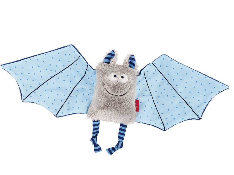 Süße Fledermaus in weiss und blau zum Kuscheln und Liebhaben