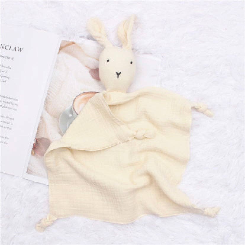 Niedliches Schnuffeltuch Hase in creme aus hochwertiger Bio-Baumwolle 