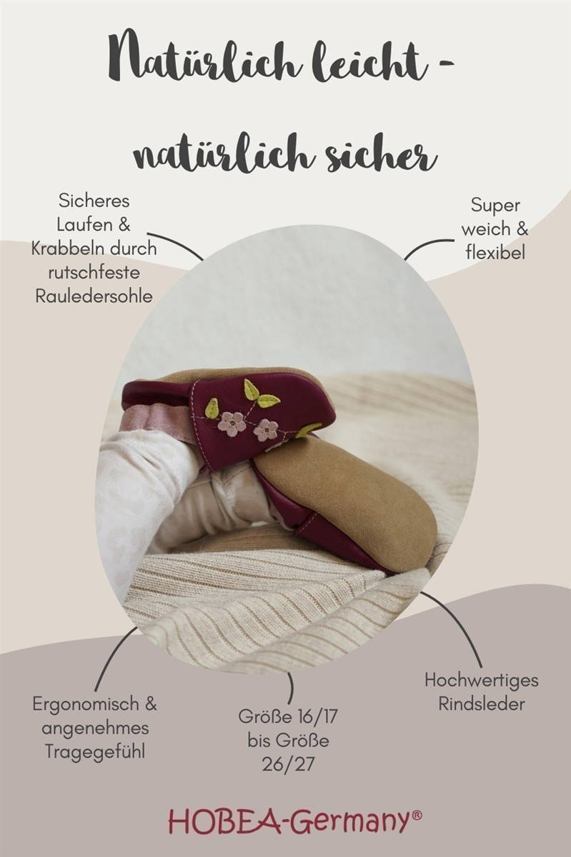 Hobea - Krabbelschuhe Bär in dunkelbraun, Größe 20/21