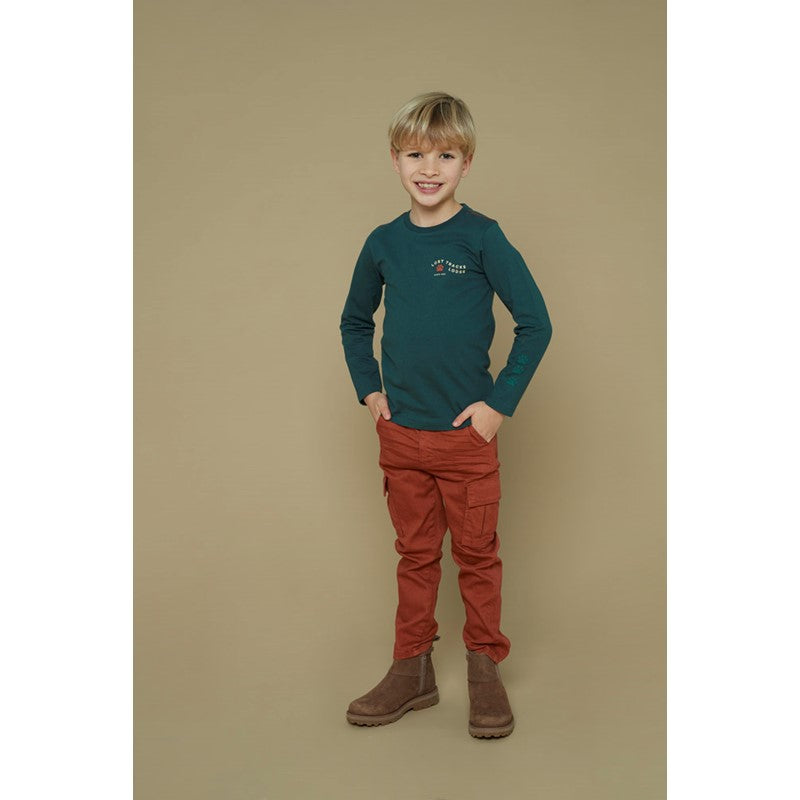 Hochwertiges Longsleeve aus Bio-Baumwolle in Petrol mit tollen Details 