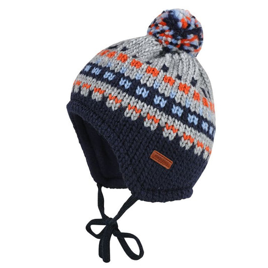 Maximo - Baby Winter-Mütze, ausgenäht Grobstrick, mit Futter