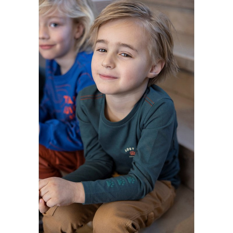 Hochwertiges Longsleeve aus Bio-Baumwolle in Petrol mit tollen Details 