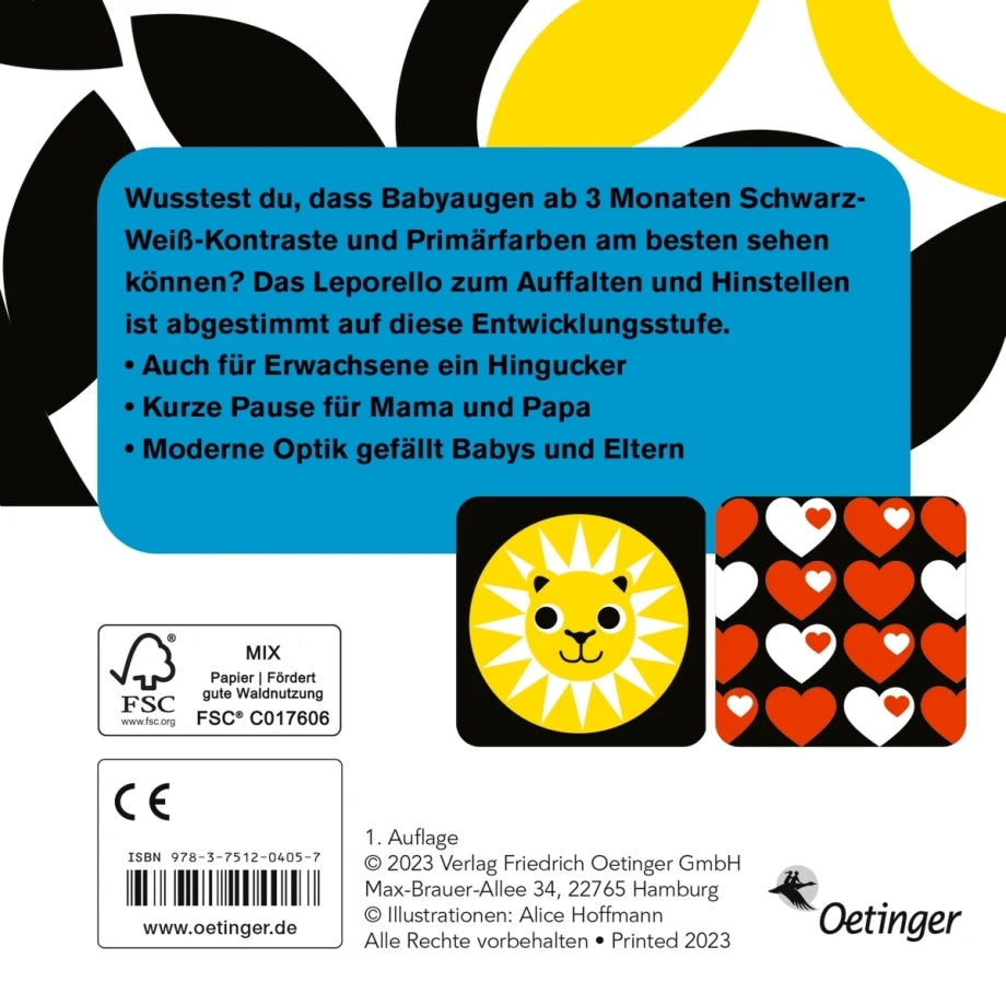 Farbenfrohes Buch zum Aufklappen und zum Entdecken für Babys ab 3 Monaten
