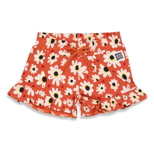Süße Shorts für Mädchen im Hippie-Stil mit Blumen und Rüschen 
