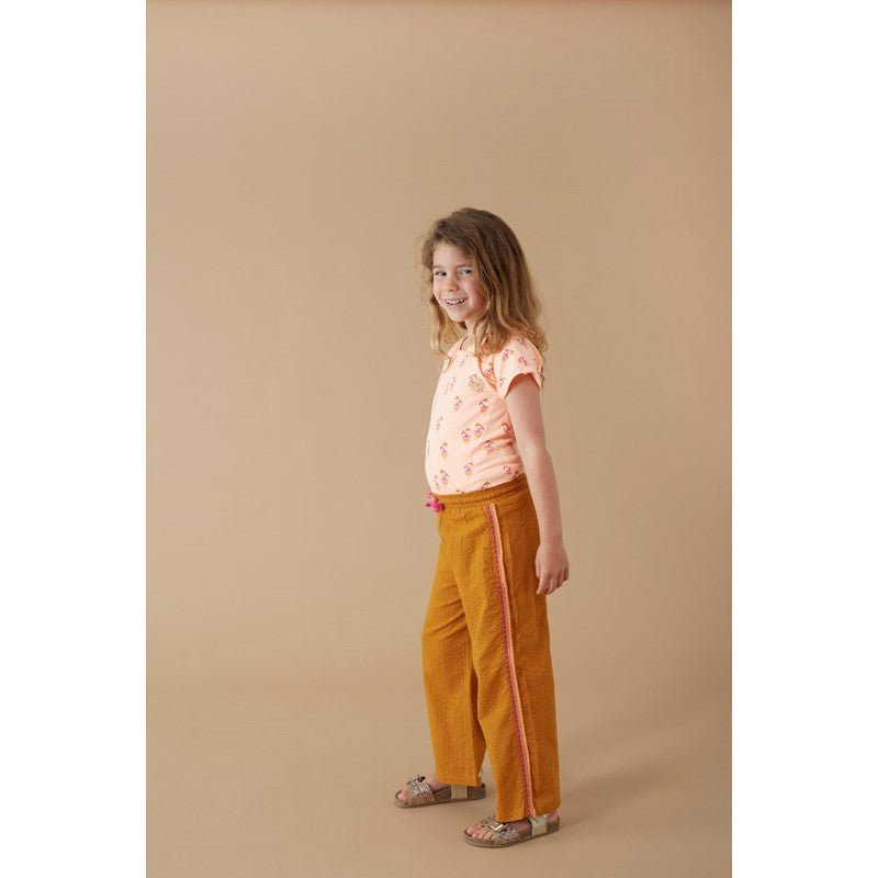 Schöne leichte Culotte Hose ind bronze / braun mot Kordelzug 