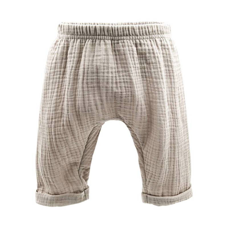 Hochwertige Musselin Krempelhose aus GOTS-zertifizierter Bio-Baumwolle von maximo in beige 