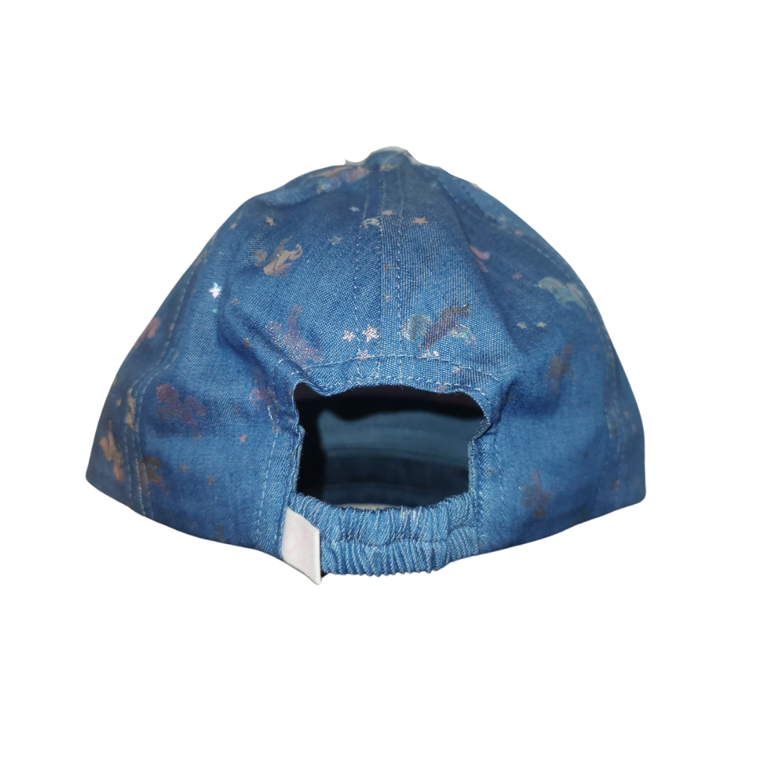 Cooles Mädchen Cap mit glitzernden Einhörnern in denim