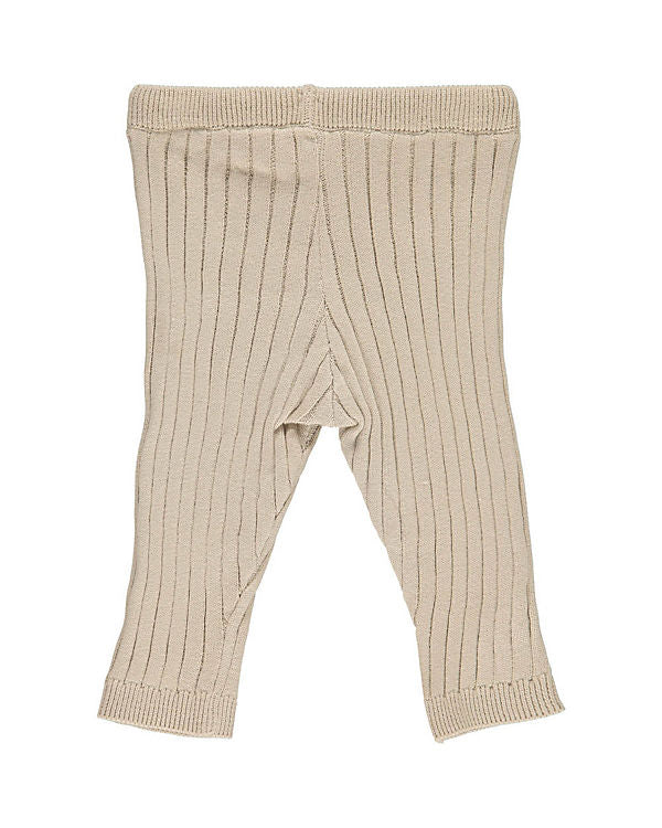 Weiche Strickhosebmit Zugbund in hellem beige aus Bio-Baumwolle 