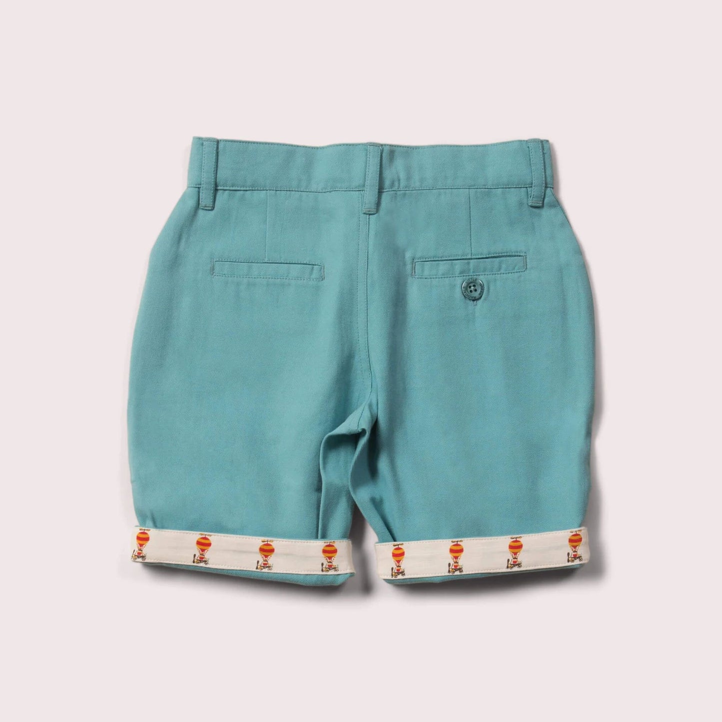 Hochwertige kurze Hose in Blau mit Bund zum Umschlagen auf dem Heißluftballons sind, aus Bio-Baumwolle 