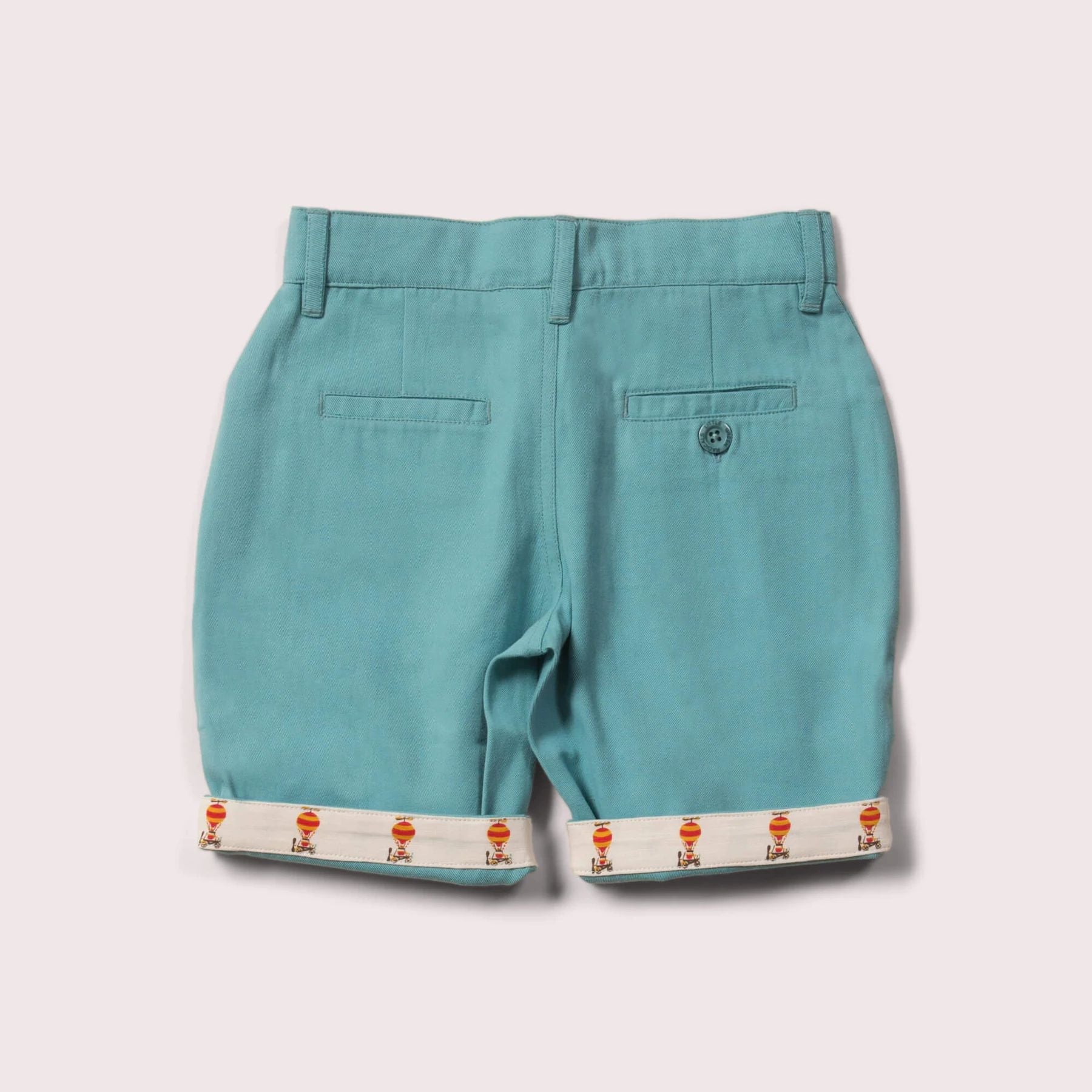 Hochwertige kurze Hose in Blau mit Bund zum Umschlagen auf dem Heißluftballons sind, aus Bio-Baumwolle 