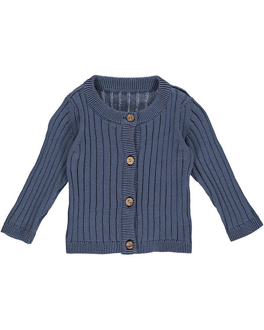 Schöne, weiche Strickjacke für Jungen in dunklem Blau aus Bio-Baumwolle 